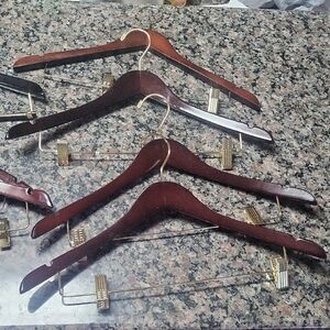 Lo t of 7 Wooden Hangers gently used